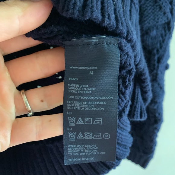 Tommy Hilfiger open Crochet Swiss Dot Sweater - Picture 7 of 7